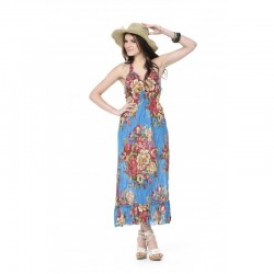 Printed Summer Dress Size-S Color-Blue